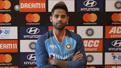 Suryakumar Yadav interacts with the press ahead of second T20I vs Australia