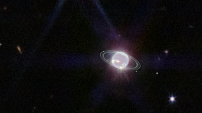 NASA’s James Webb Space Telescope captures its first image of Neptune. (Credits: NASA, ESA, CSA, STScI)