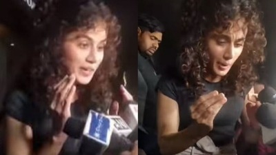Taapsee Pannu got irritated at the paparazzi after they crowded around her. Taapsee Pannu got irritated at the paparazzi after they crowded around her.