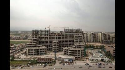 GBP Centrum, a commercial project in Zirakpur worth ₹127 crore, is among the attached properties. It has been under construction since 2016. (HT Photo) GBP Centrum, a commercial project in Zirakpur worth ₹127 crore, is among the attached properties. It has been under construction since 2016. (HT Photo)