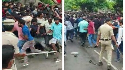 Ugly scenes in Hyderabad