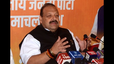 BJP co-election in charge for Himachal Pradesh Devender Rana addressing the media in Shimla on Thursday. Pratibha has sensed what is going to happen, so she has conceded defeat before the elections by her remarks,” he said. (Deepak Sansta/ HT) BJP co-election in charge for Himachal Pradesh Devender Rana addressing the media in Shimla on Thursday. Pratibha has sensed what is going to happen, so she has conceded defeat before the elections by her remarks,” he said. (Deepak Sansta/ HT)