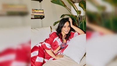 Neha Sharma's shirt and trousers are from the label JODI, which is a brand that supports Indian artisans and her top is from IZSI. (Instagram/@nehasharma)