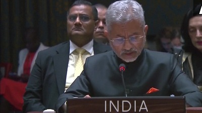 External affairs minister S Jaishankar speaking at UNSC. (ANI)