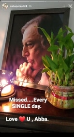 Saba Ali Khan paid tribute to her dad Mansoor Ali Khan Pataudi on his death anniversary. Saba Ali Khan paid tribute to her dad Mansoor Ali Khan Pataudi on his death anniversary. 