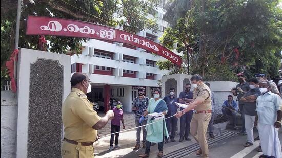 The crime branch wing of Kerala police on Thursday apprehended a local Youth Congress leader suspected of being behind the attack on AKG Centre, the state headquarters of the ruling CPI(M), a move which the Congress claimed was aimed at derailing the ongoing “Bharat Jodo Yatra”. (PTI File)