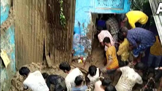 Three children - two of them infants - were killed in a wall collapse after heavy rains in Etawah’s Ghatia Azmat Ali locality. (ANI)