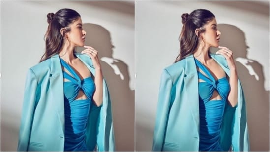 “There is a shade of blue for every girl,” Shanaya captioned her pictures. Best friend Suhana Khan wrote, “Stunning” in the comments section. While mom Maheep Kapoor dropped multiple blue heart emoticons.(Instagram/@shanayakapoor02)