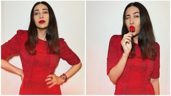 The gorgeous Karisma Kapoor, who often makes fashion statements with her sartorial wardrobe choices, once again gained the limelight for her recent pictures in a red dress. She wore this look to her sister Kareena Kapoor Khan's star-studded birthday bash.(Instagram/@therealkarismakapoor)