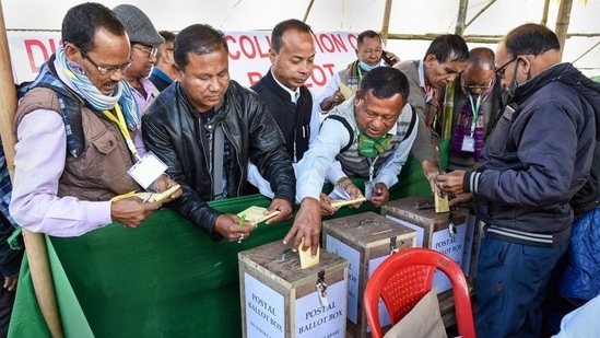 People casting their votes through postal ballot at an election. (Representational image/PTI)