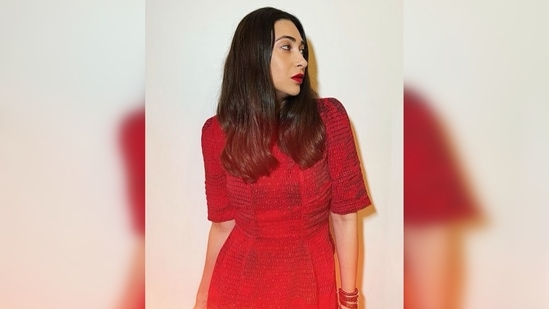 Karisma Kapoor treated her Instagram pictures with three stunning photos of herself and captioned her post, "All red everything #aboutlastnight."(Instagram/@therealkarismakapoor)