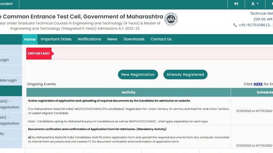 MHT CET counselling 2022 begins on cetcell.mahacet.org; Direct link, schedule