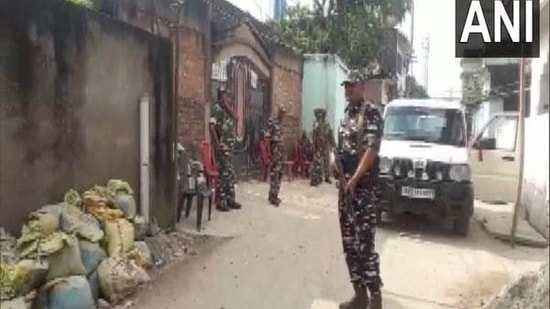 NIA searches at PFI office in Bihar's Purnia. (ANI)