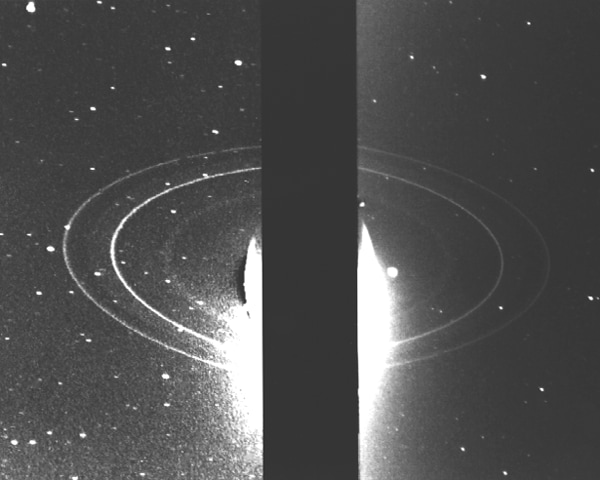 Neptune rings captured by Voyager 2 in 1989. (Nasa)