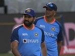 Rohit Sharma (L) with Rahul Dravid(AP) Rohit Sharma (L) with Rahul Dravid(AP)