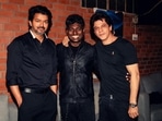 Vijay and Shah Rukh Khan with Atlee at his birthday party. Vijay and Shah Rukh Khan with Atlee at his birthday party.