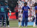 Babar Azam and Mohammad Rizwan; Shikhar Dhawan and Rohit Sharma(AP) Babar Azam and Mohammad Rizwan; Shikhar Dhawan and Rohit Sharma(AP)