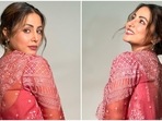 Hina Khan's sheer organza saree and cape jacket is a must-have for Navratri celebrations, it costs <span class='webrupee'>₹</span>52k (Instagram) Hina Khan's sheer organza saree and cape jacket is a must-have for Navratri celebrations, it costs <span class='webrupee'>₹</span>52k (Instagram)