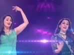 Madhuri Dixit and Juhi Chawla on Dance Deewane 2. Madhuri Dixit and Juhi Chawla on Dance Deewane 2.