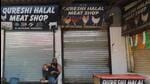 A view of a shuttered meat shop at Sadar Bazar in Gurugram (Vipin Kumar/HT Photo) A view of a shuttered meat shop at Sadar Bazar in Gurugram (Vipin Kumar/HT Photo)