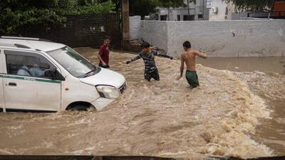 Due to the continued rain, several areas in Gurugram went under water due to which most private schools remained closed on Friday. Most office-goers opted to work from home on Friday after an advisory to that effect was issued by the district administration late Thursday. (REUTERS) Due to the continued rain, several areas in Gurugram went under water due to which most private schools remained closed on Friday. Most office-goers opted to work from home on Friday after an advisory to that effect was issued by the district administration late Thursday. (REUTERS)