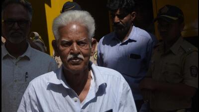 Mumbai, India - February 28, 2020: Varavara Rao, accused related in Elgar Parishad, Bhima Koregaon case, escorted by Mumbai police as taken from the Arthur road jail to the session court for the court hearing, in Mumbai, India, on Friday 28 Feb, 2020. (Photo by Bhushan Koyande/ HT) (HT PHOTO) Mumbai, India - February 28, 2020: Varavara Rao, accused related in Elgar Parishad, Bhima Koregaon case, escorted by Mumbai police as taken from the Arthur road jail to the session court for the court hearing, in Mumbai, India, on Friday 28 Feb, 2020. (Photo by Bhushan Koyande/ HT) (HT PHOTO)