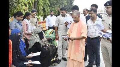 U.P. chief minister Yogi Adityanath during Janata Darshan programme in Gorakhpur on Friday. (HT photo) U.P. chief minister Yogi Adityanath during Janata Darshan programme in Gorakhpur on Friday. (HT photo)