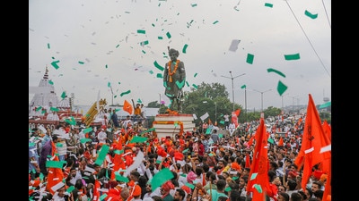 Members of Yuva Rajput Sabha pay tribute at the statue of Maharaja Hari Singh on his birth anniversary, in Jammu on Friday. (PTI) Members of Yuva Rajput Sabha pay tribute at the statue of Maharaja Hari Singh on his birth anniversary, in Jammu on Friday. (PTI)