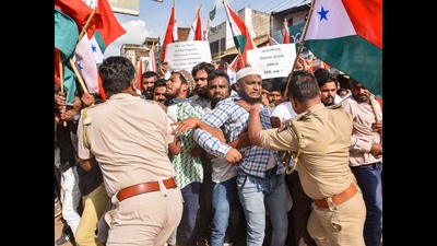 The raids began simultaneously across the country around 3am and continued till 2pm, with investigators saying that they found incriminating documents, cash, sharp-edged weapons, and a large number of digital devices that link the outfit to terror funding, holding camps for arms training and radicalising people to joined banned groups (PTI) The raids began simultaneously across the country around 3am and continued till 2pm, with investigators saying that they found incriminating documents, cash, sharp-edged weapons, and a large number of digital devices that link the outfit to terror funding, holding camps for arms training and radicalising people to joined banned groups (PTI)