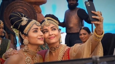 Trisha Krishnan &nbsp;and Aishwarya Rai on Ponniyin Selvan: I sets.