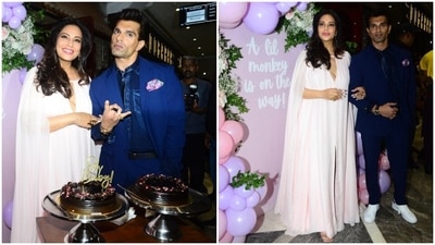 Bipasha and Karan posed for the cameras. (HT Photos/Varinder Chawla) Bipasha and Karan posed for the cameras. (HT Photos/Varinder Chawla)