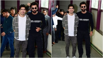 Brahmastra star Ranbir Kapoor visits theatre with Ayan Mukerji in classy casuals (HT Photos/Varinder Chawla) Brahmastra star Ranbir Kapoor visits theatre with Ayan Mukerji in classy casuals (HT Photos/Varinder Chawla)