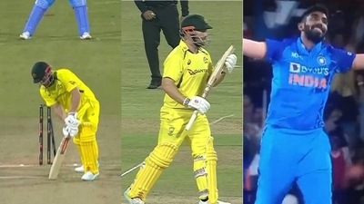 Aaron Finch's unexpected reaction after Bumrah dismisses him with a yorker Aaron Finch's unexpected reaction after Bumrah dismisses him with a yorker
