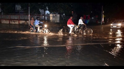 Water logging caused problem in many localities . (HT)