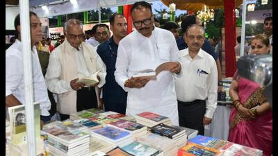 Deputy chief minister Brajesh Pathak inaugurated the National Book Fair at Moti Mahal Lawns in Lucknow on Friday. (Deepak Gupta/HT Photo) Deputy chief minister Brajesh Pathak inaugurated the National Book Fair at Moti Mahal Lawns in Lucknow on Friday. (Deepak Gupta/HT Photo)