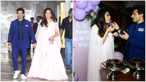 Bipasha Basu and Karan Singh Grover celebrate baby shower. Bipasha Basu and Karan Singh Grover celebrate baby shower.