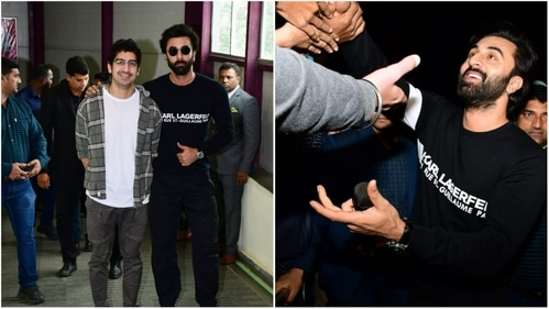 Ayan Mukerji and Ranbir Kapoor visit theatre screening Brahmastra.