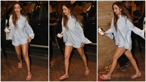 Malaika Arora stuns in oversized shirt and shorts set. (HT Photo/Varinder Chawla) Malaika Arora stuns in oversized shirt and shorts set. (HT Photo/Varinder Chawla)