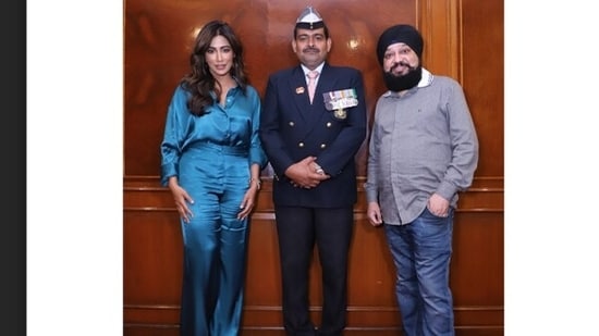 Honorary Captain Yogendra Singh Yadav PVC with Bollywood actress Chitrangada Singh and Dr. Deepak Singh
