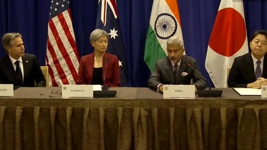 External affairs minister S Jaishankar at the Indo-Pacific Quad meeting in New York. (ANI)