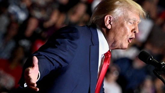 Donald Trump: Former US president Donald Trump holds a rally in Youngstown.(Reuters)