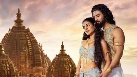 Samantha Ruth Prabhu and Dev Mohan in Shaakuntalam poster. Samantha Ruth Prabhu and Dev Mohan in Shaakuntalam poster.