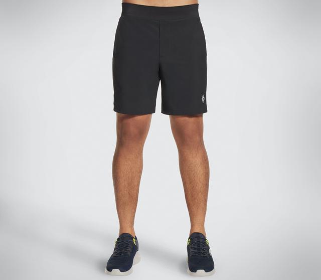 Wear tapered, stretchable and long, but sexy running shorts for sports and more (Go Walk moisture wicking black shorts by Skechers) Wear tapered, stretchable and long, but sexy running shorts for sports and more (Go Walk moisture wicking black shorts by Skechers)