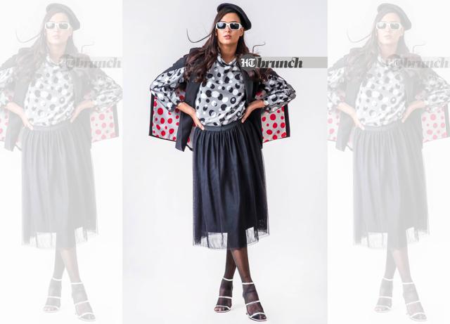 Placing emphasis on minimalistic silhouettes with prints on the bottom works for apple shapes; Skirt by H&M; Top and jacket by Genes Lecoanet Hemant; Stockings stylist’s own; Sunglasses by Ray Ban; Shoes by Steve Madden (Raj K Raj) Placing emphasis on minimalistic silhouettes with prints on the bottom works for apple shapes; Skirt by H&M; Top and jacket by Genes Lecoanet Hemant; Stockings stylist’s own; Sunglasses by Ray Ban; Shoes by Steve Madden (Raj K Raj)