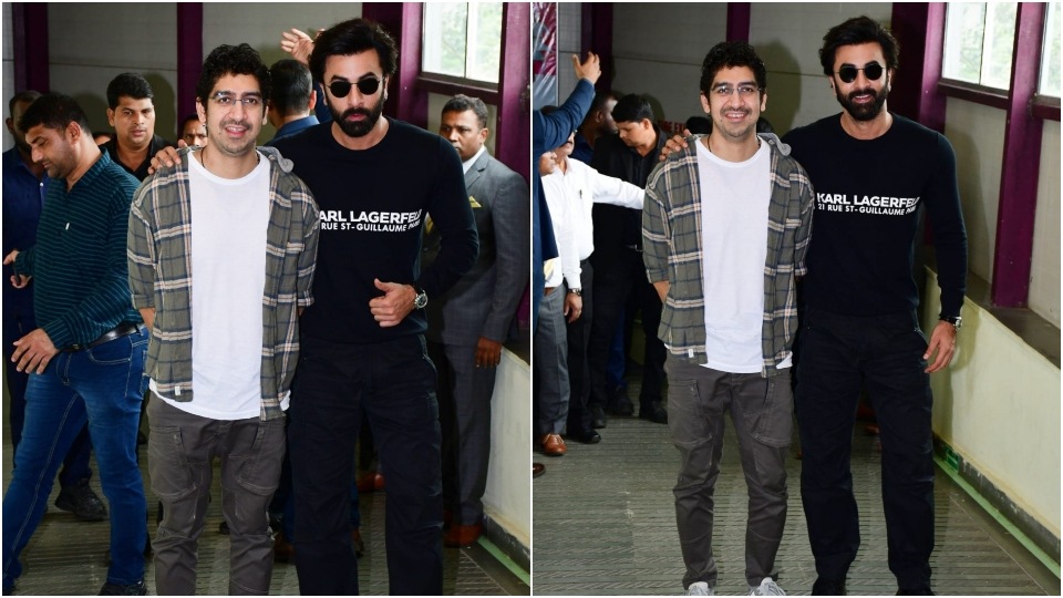 Ranbir and Ayan posed for the cameras together.(HT Photos/ Varinder Chawla)