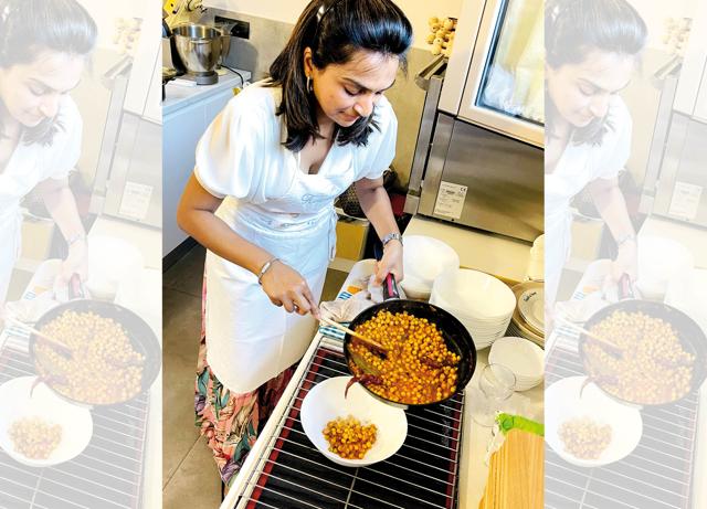 Natasha Celmi (right) elevates chickpeas—an ingredient that is familiar to Europeans—to a delish home-style chole Natasha Celmi (right) elevates chickpeas—an ingredient that is familiar to Europeans—to a delish home-style chole
