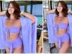 The gorgeous Ileana D'Cruz often posts bold photos of herself on her Instagram handle. She is not afraid of speaking her mind and giving a piece of her mind to all her haters who leave negative comments. Recently, she shared a throwback photo of herself in a lilac bikini and captioned her post, 
