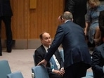 Russia-Ukraine War: Russia's Foreign Minister Sergei Lavrov leaves after speaking at the Security Council meeting.(AFP) Russia-Ukraine War: Russia's Foreign Minister Sergei Lavrov leaves after speaking at the Security Council meeting.(AFP)