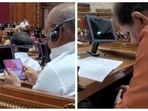 Samajwadi Party released two videos of what these two BJP MLAs were doing inside the Assembly. Samajwadi Party released two videos of what these two BJP MLAs were doing inside the Assembly.