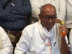 Congress MP Digvijaya Singh speaks at an event in Gwalior. (ANI Twitter)&nbsp;